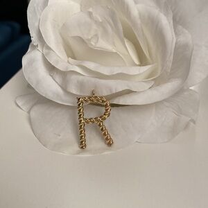 Gold initial R Pendant